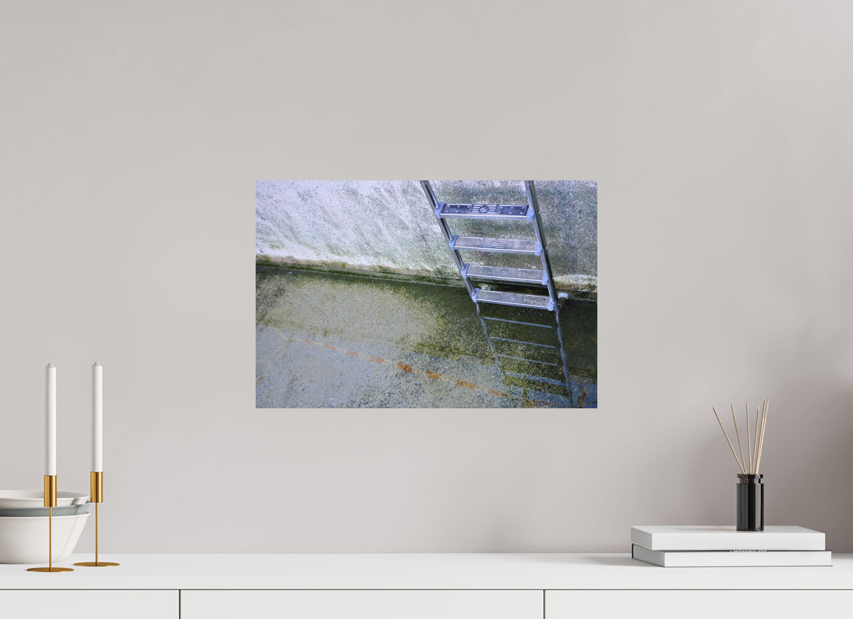 45 x 30 cm, Direktdruck Alu-Dibond Fotografie "pool" auf Alu-Dibond