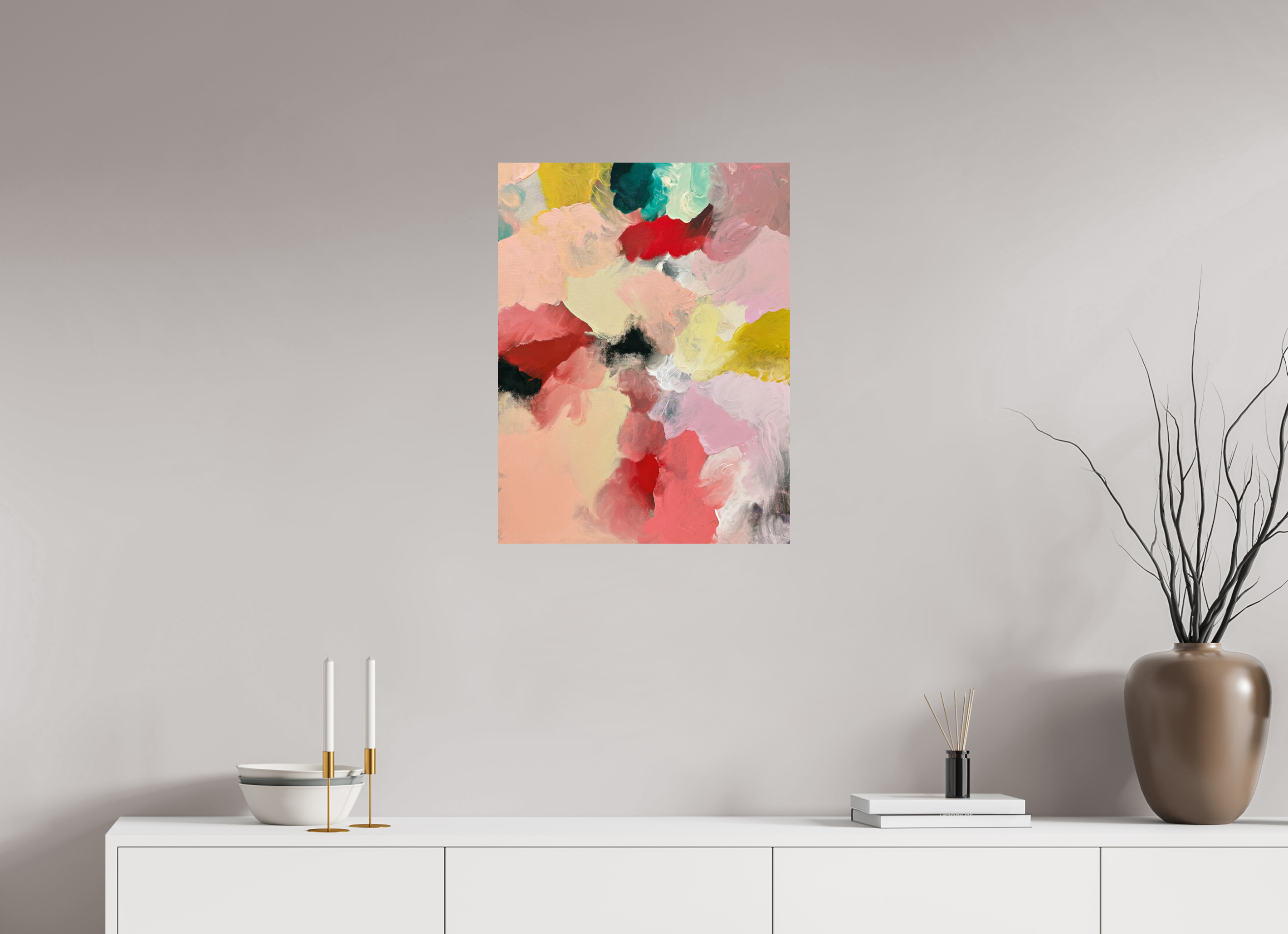 50 x 65,3 cm, ChromaLuxe HD Metal Print Kunstruck „home“ auf glänzendem Alu-Dibond