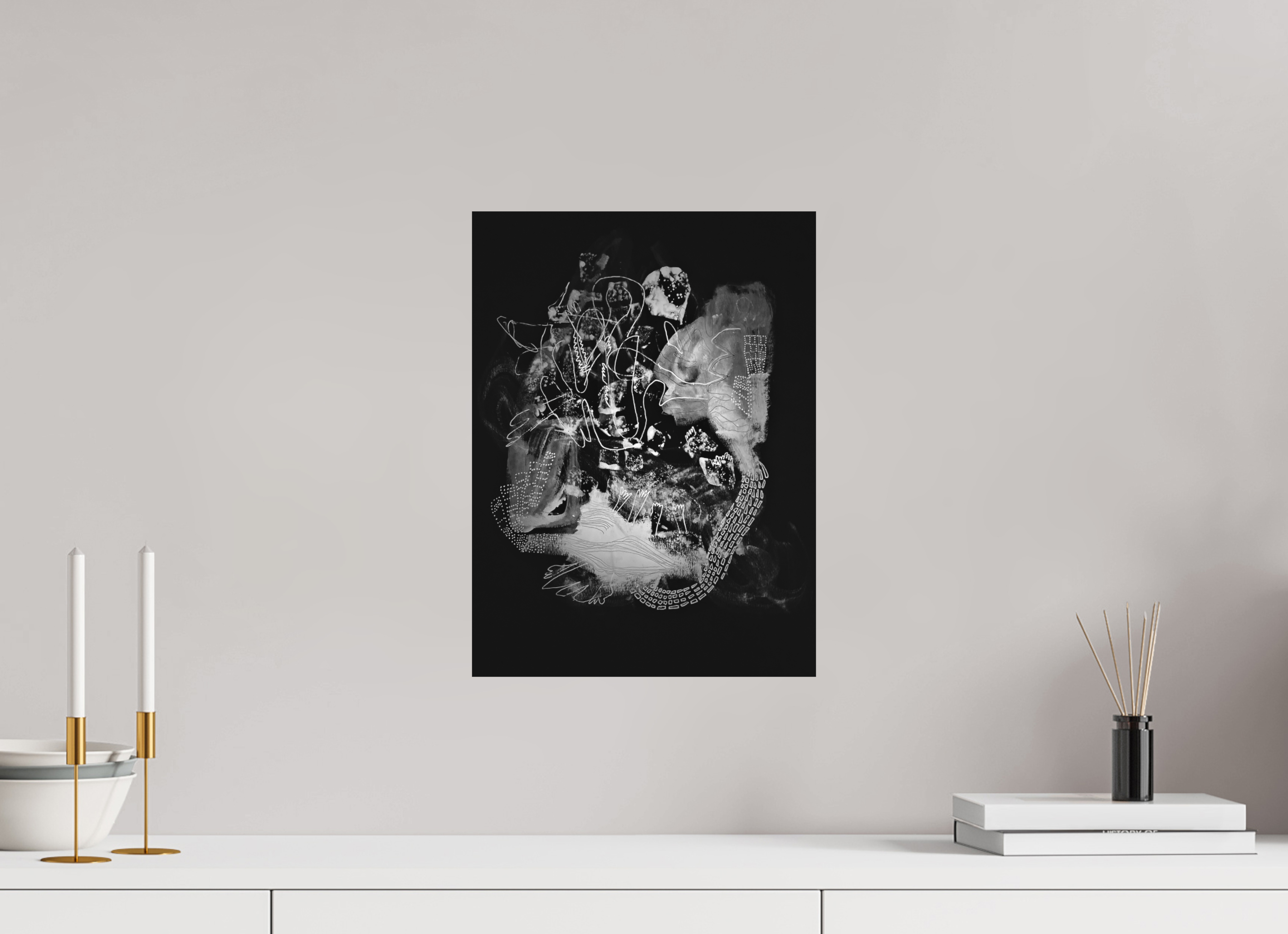30 x 40,6 cm, Ilford SW-Abzug auf Alu-Dibond Schwarz-Weiß Kunstdruck "mindest in motion 02" auf Alu-Dibond