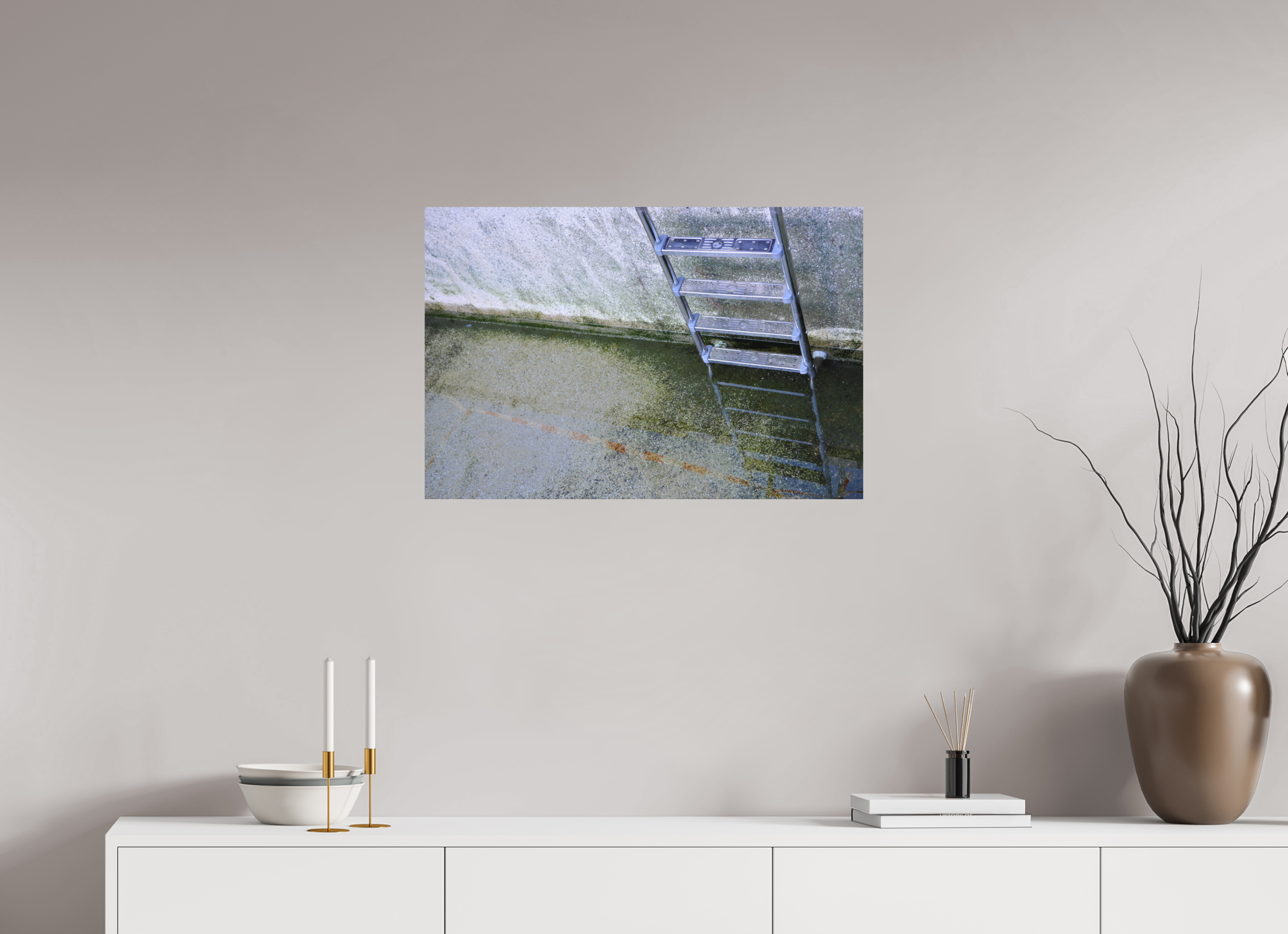 75 x 50 cm, Direktdruck Alu-Dibond Fotografie "pool" auf Alu-Dibond