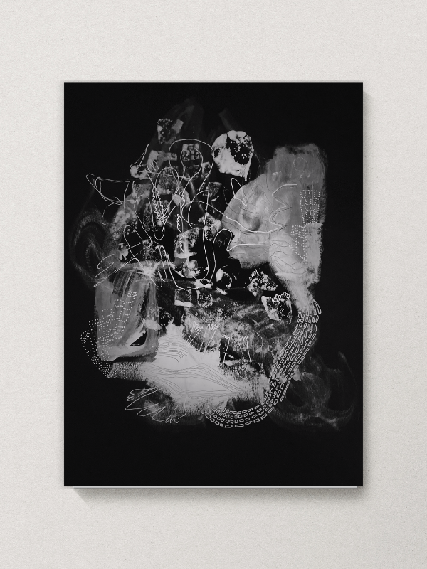 Main image Schwarz-Weiß Kunstdruck "mindest in motion 01" auf Alu-Dibond