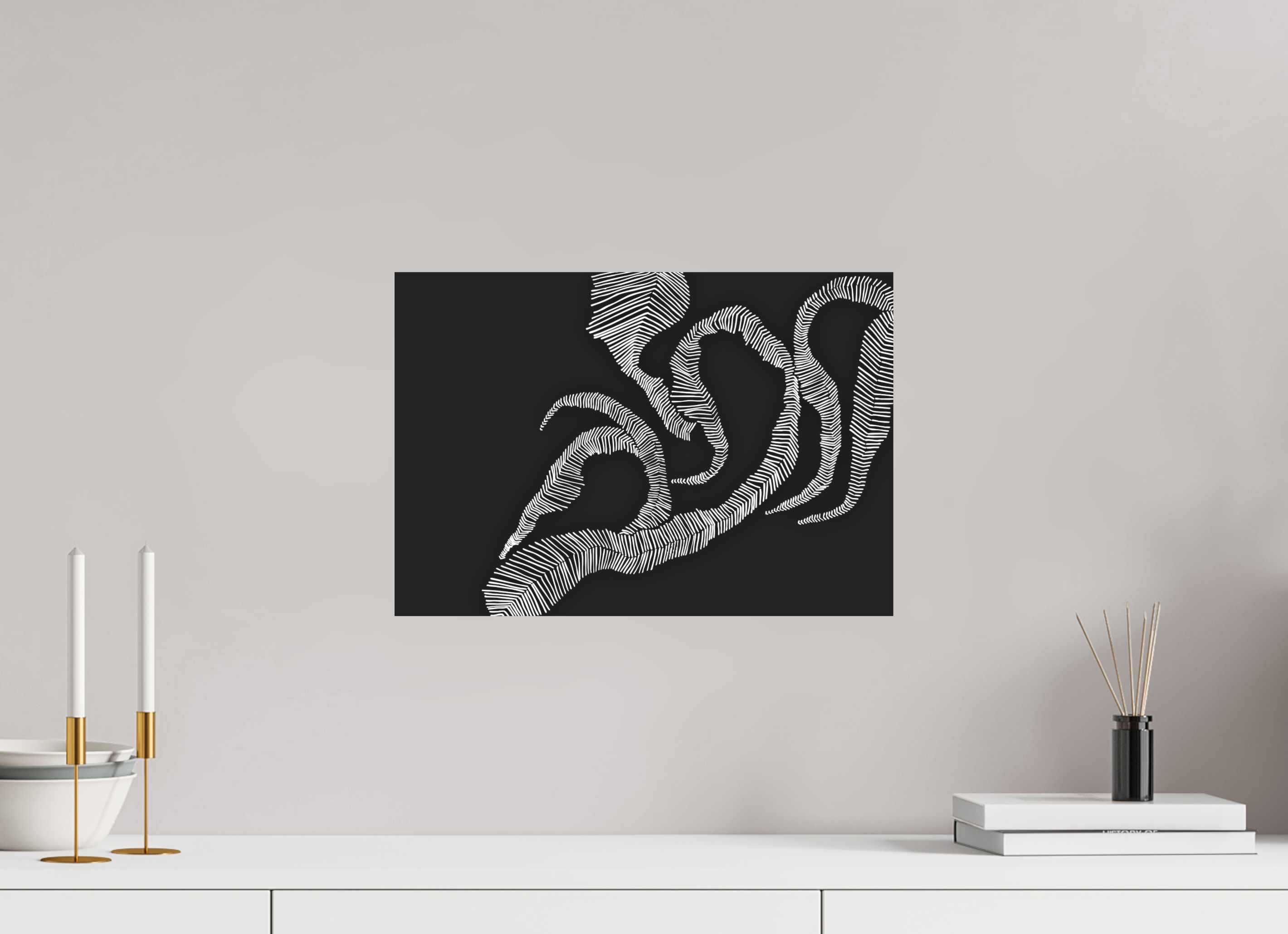 43,5 x 30 cm, Ilford SW-Abzug auf Alu-Dibond Schwarz-Weiß Kunstdruck "Timeconstruction" auf Alu-Dibond