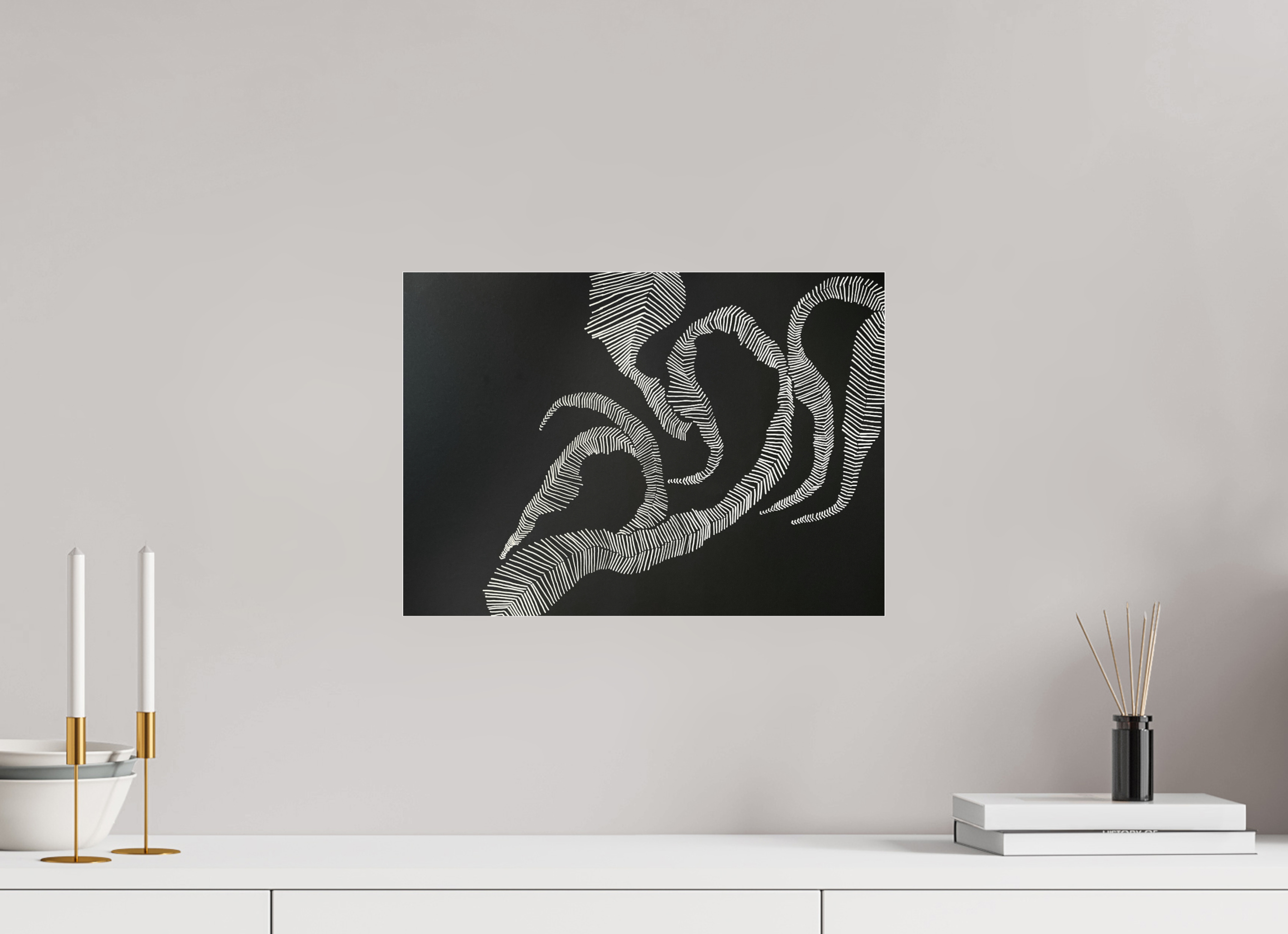 42 x 30 cm, Foto-Abzug hinter Acrylglas glänzend Schwarz-Weiß Kunstdruck "Timeconstruction" auf Alu-Dibond hinter glänzendem Acrylglas