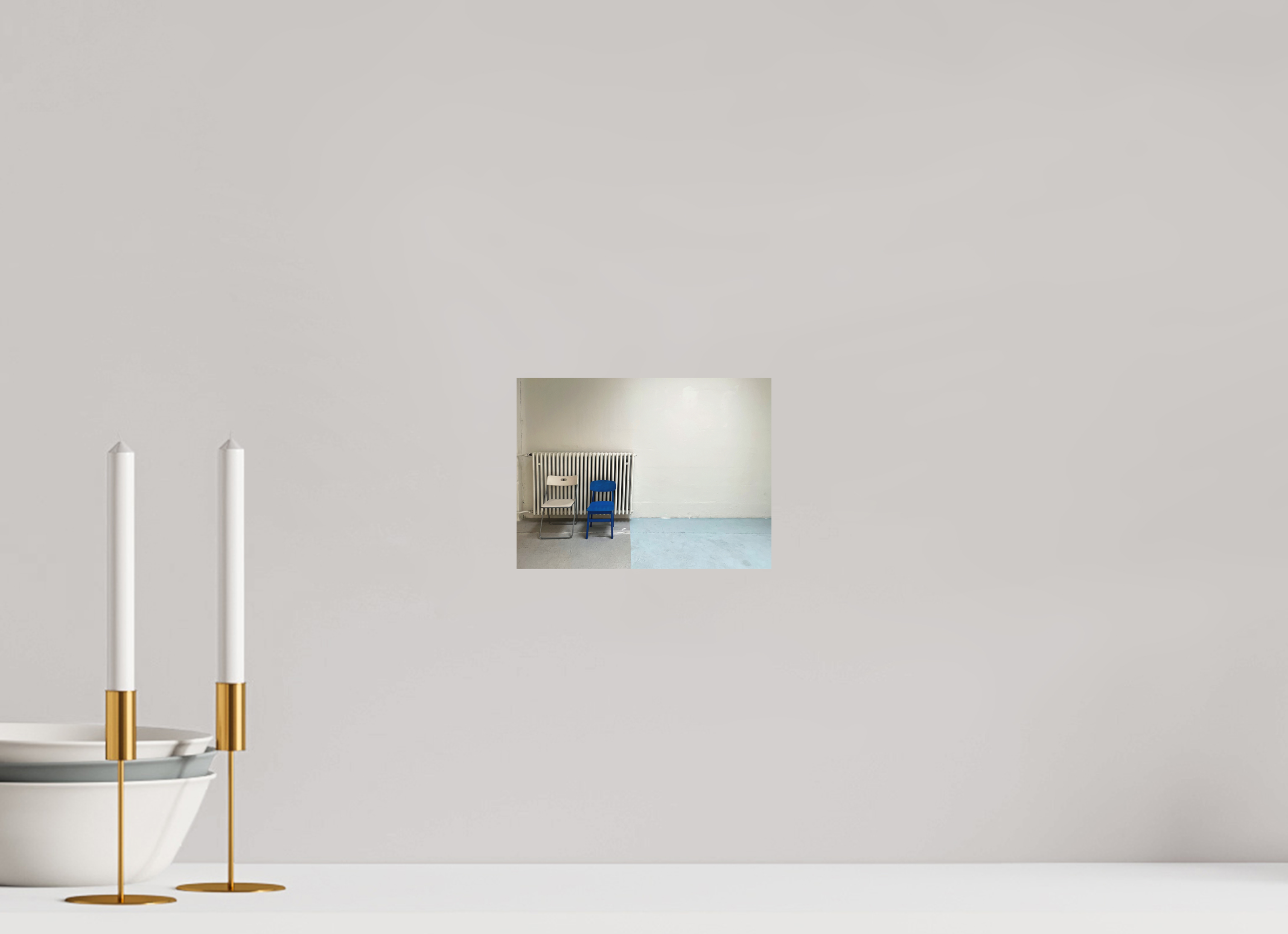 20 x 15 cm, Direktdruck Alu-Dibond Fotografie "blue chair" auf Alu-Dibond