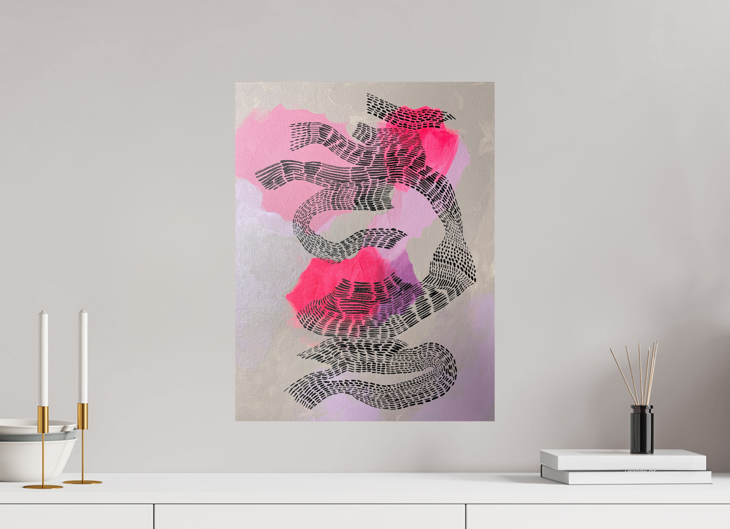 40 x 52,4 cm, ChromaLuxe HD Metal Print Kunstruck „perspectives.pink“ auf glänzendem Alu-Dibond