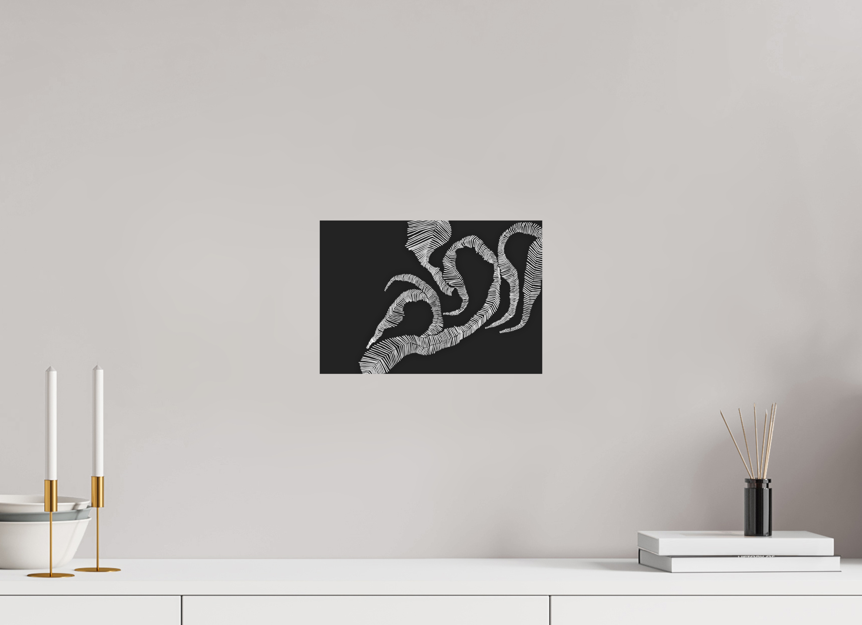 29 x 20 cm, Ilford SW-Abzug auf Alu-Dibond Schwarz-Weiß Kunstdruck "Timeconstruction" auf Alu-Dibond