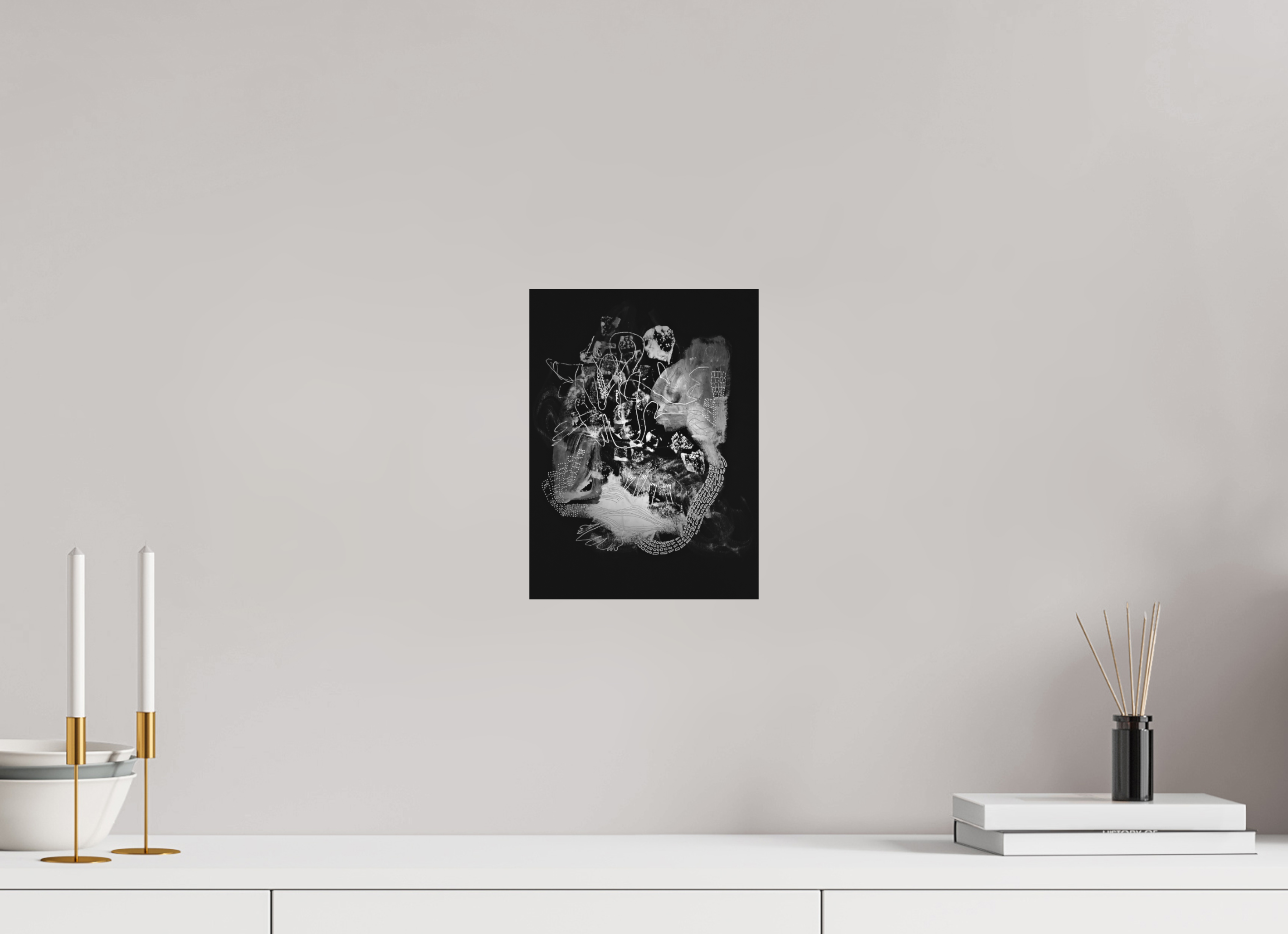 20 x 27,1 cm, Ilford SW-Abzug auf Alu-Dibond Schwarz-Weiß Kunstdruck "mindest in motion 02" auf Alu-Dibond