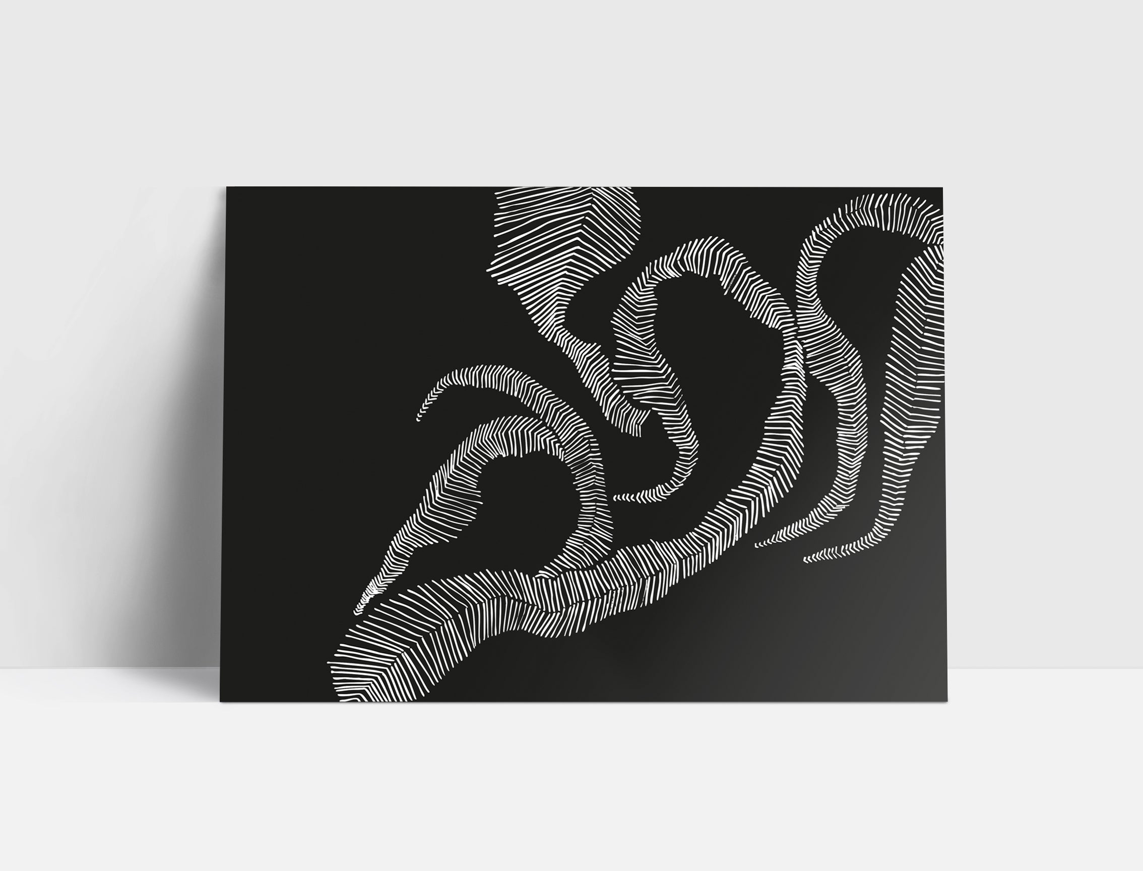 Main image Schwarz-Weiß Kunstdruck "mindest in motion 02" auf Alu-Dibond